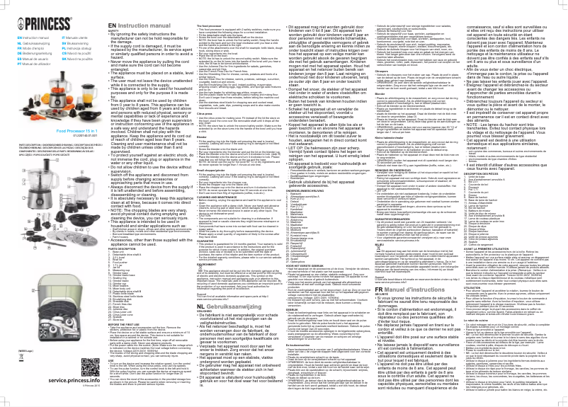 Page 1 de la notice Manuel utilisateur Princess 220140