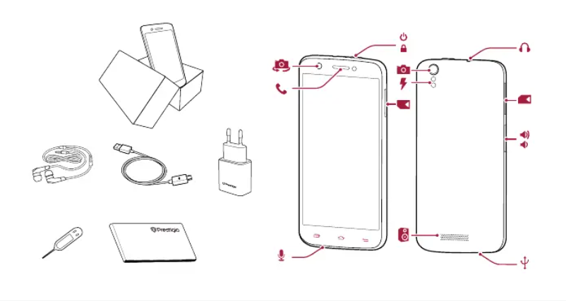 Page 1 de la notice Guide de démarrage rapide Prestigio MultiPhone 5508 DUO