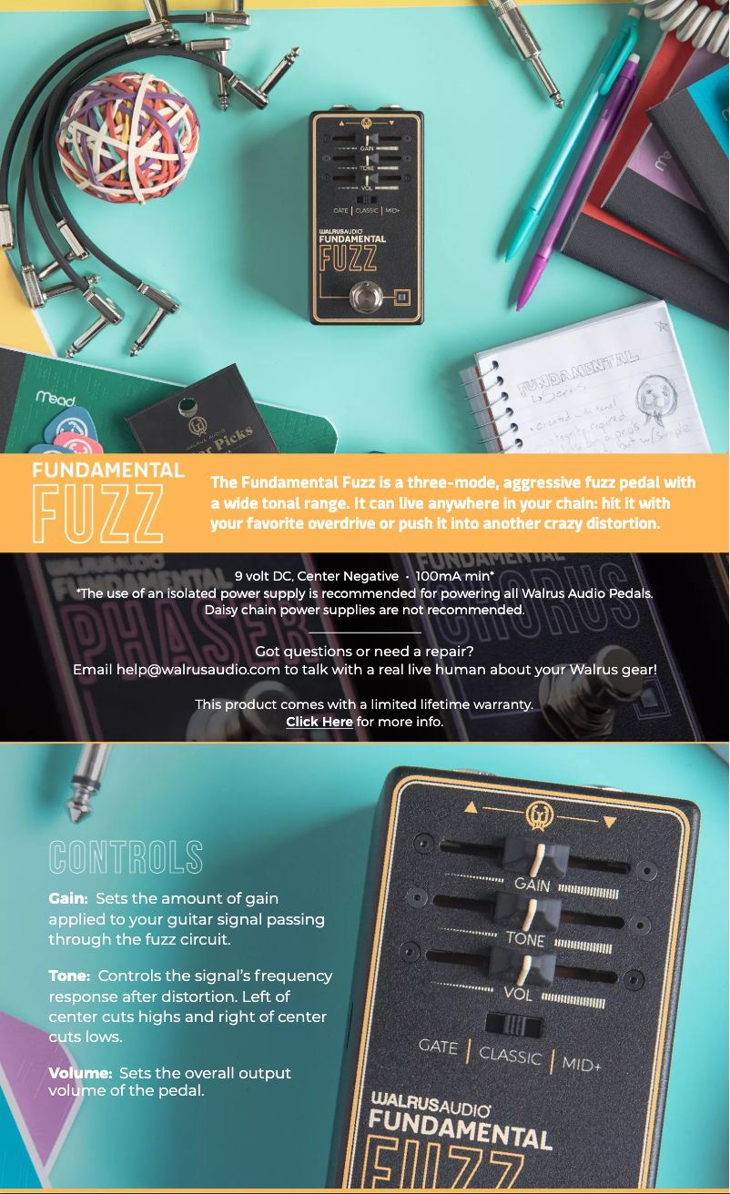 Page n°1 - Manuel utilisateur Walrus Audio Fundamental Fuzz