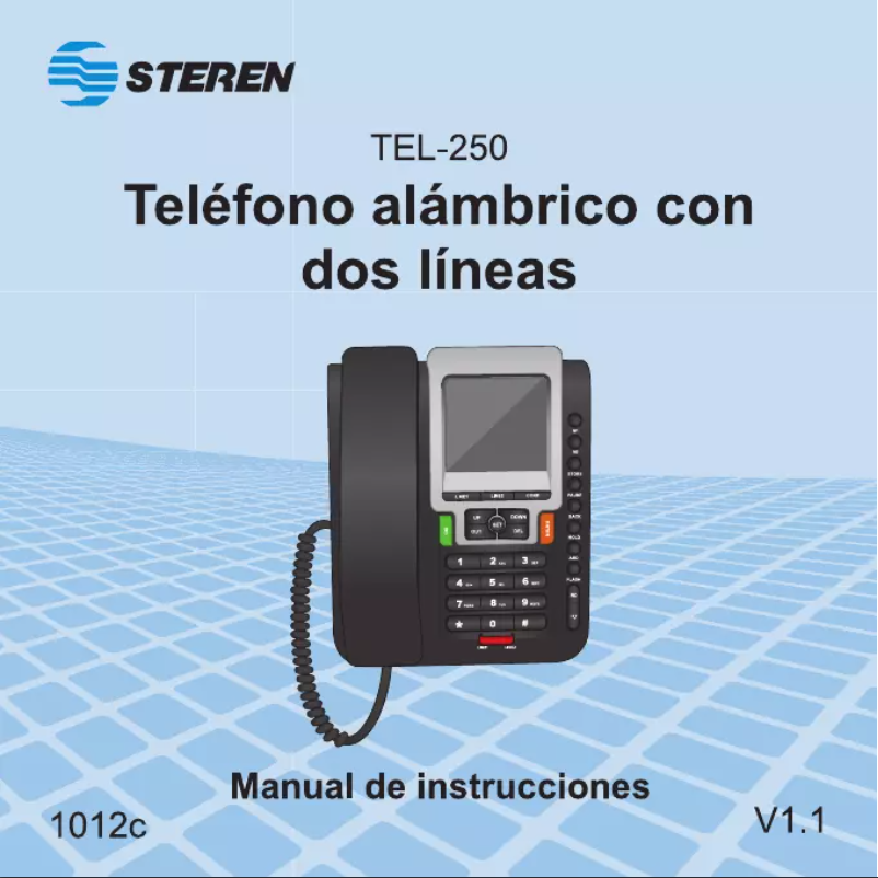 Imagen de la primera página del manual del dispositivo TEL-250