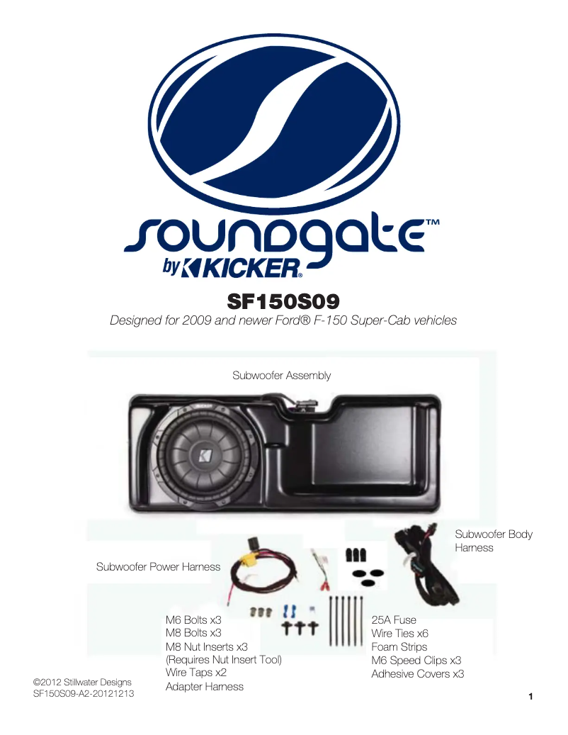 Page 1 de la notice Manuel utilisateur Kicker SubStage SF150S09