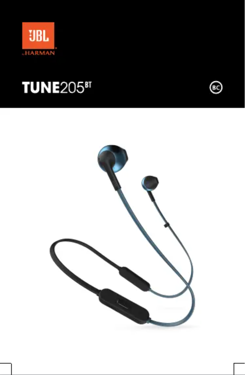 Page n°1 - Manuel utilisateur JBL Tune 205BT