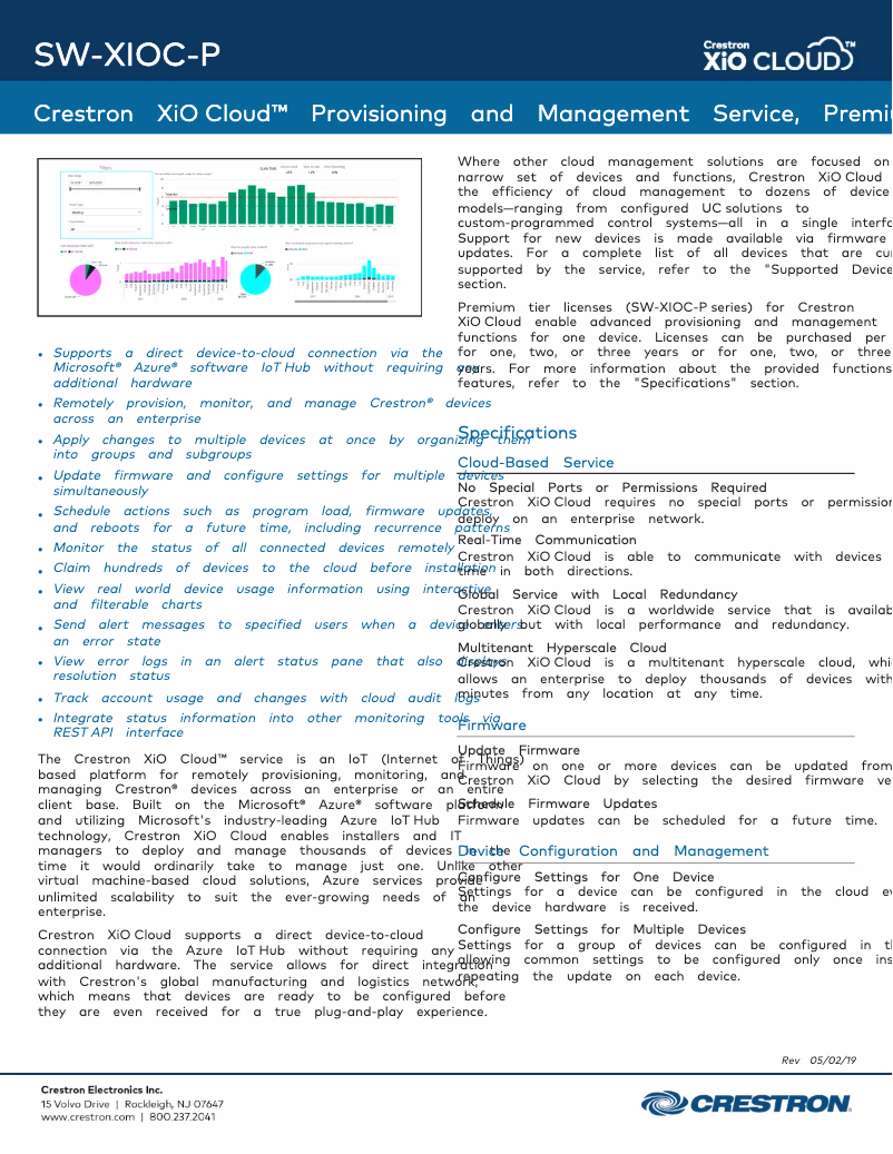 Page 1 de la notice Manuel utilisateur Crestron SW-XIOC-P
