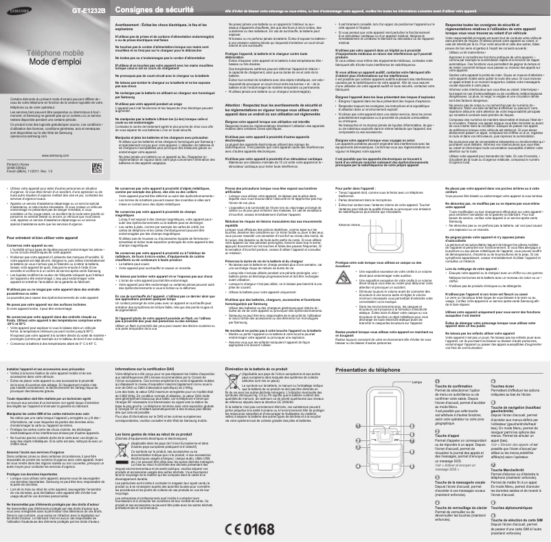 Image de la première page du manuel de l'appareil GT-E1232B