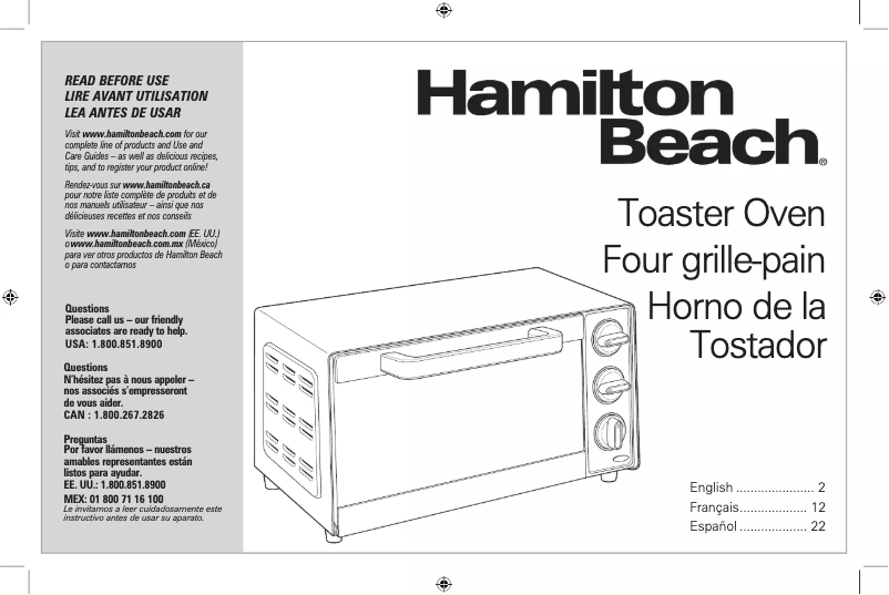 Página 1 del manual Manual de usuario Hamilton Beach 31401