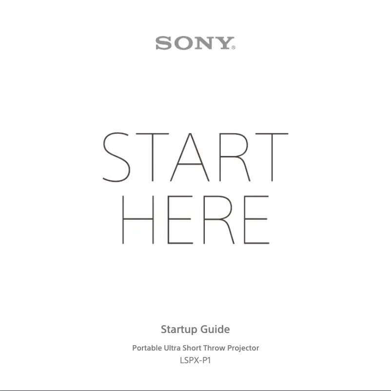 Page 1 de la notice Guide d'installation Sony LSPX-P1