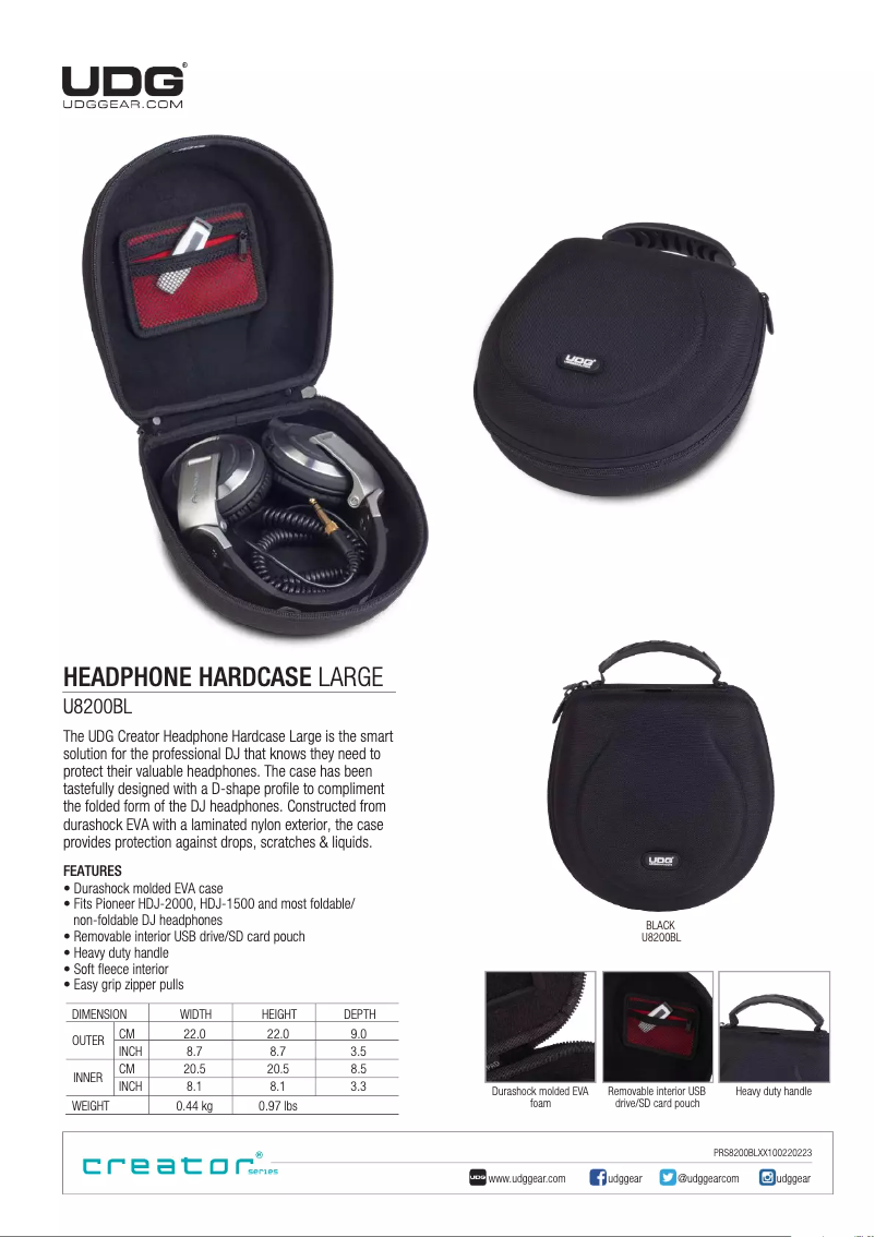 Page 1 de la notice Manuel utilisateur UDG Gear Creator U8200BL