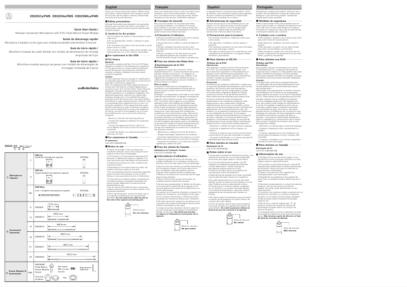 Page 1 de la notice Manuel utilisateur Audio-Technica ES925/FM5