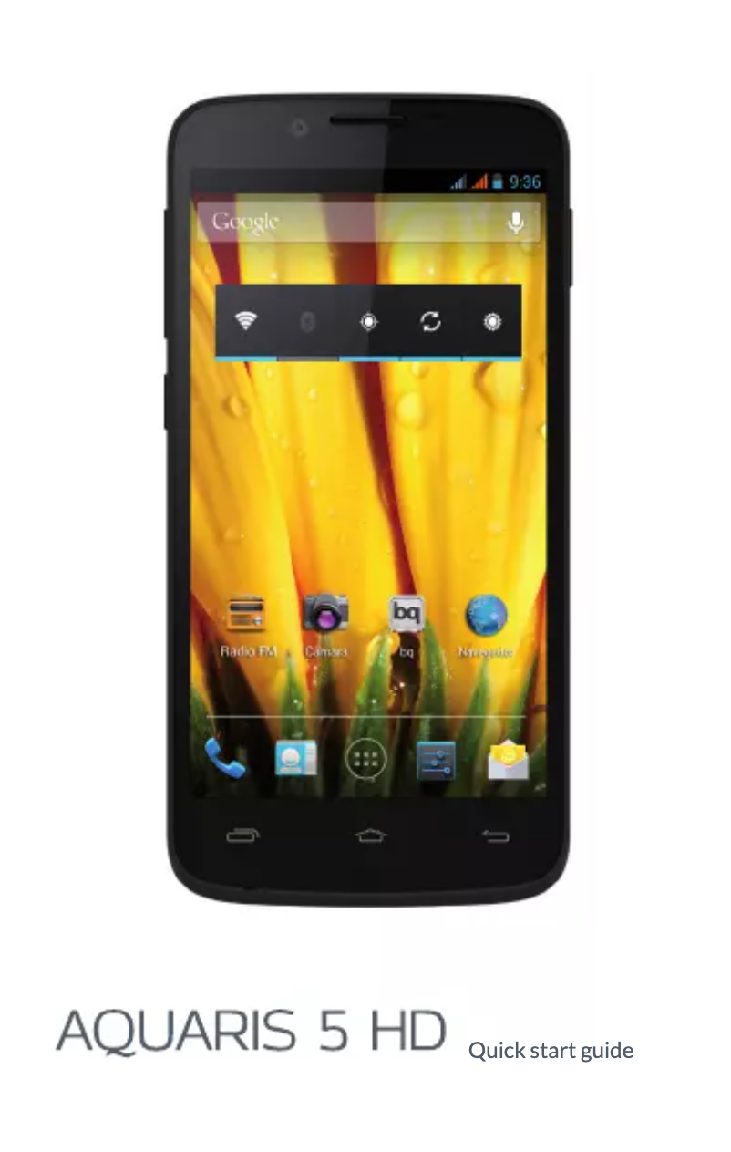 Page 1 de la notice Manuel utilisateur bq Aquaris 5 HD