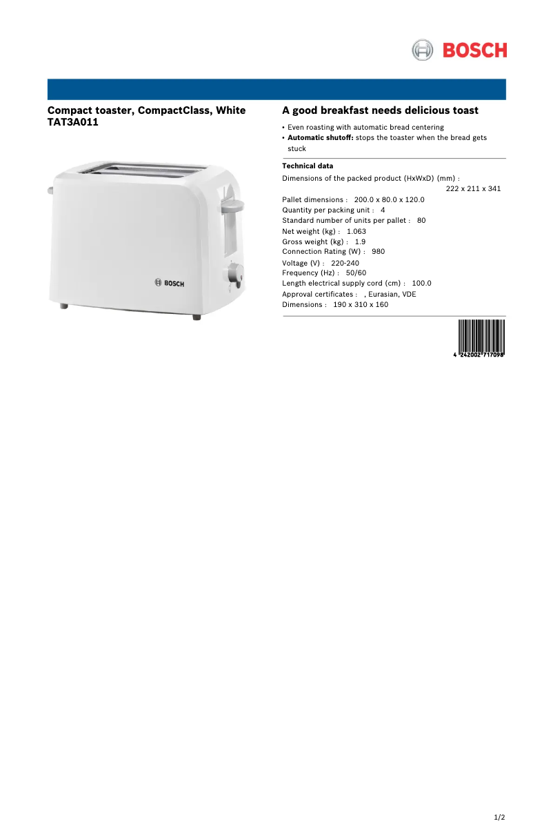 Image de la première page du manuel de l'appareil TAT3A011