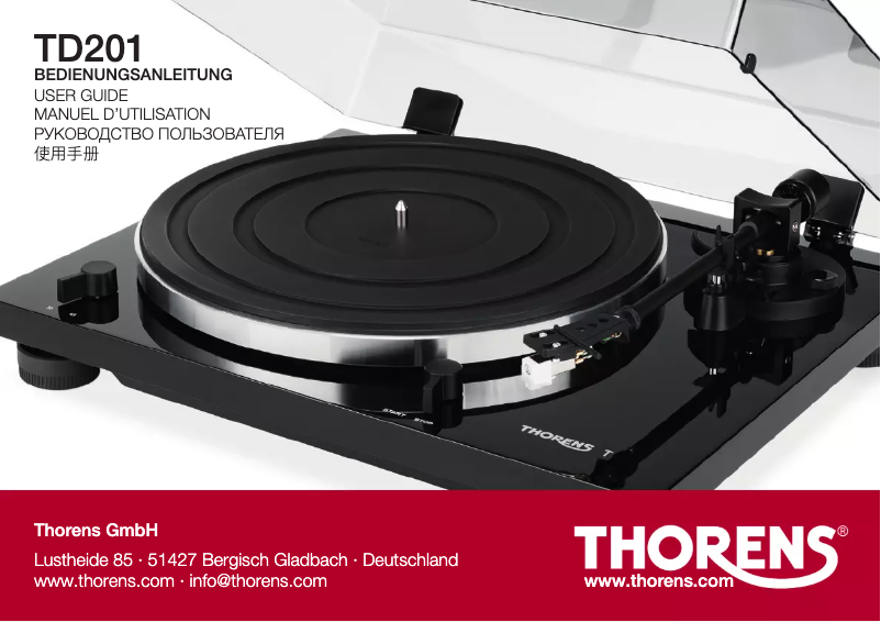 Page 1 de la notice Manuel utilisateur Thorens TD 201