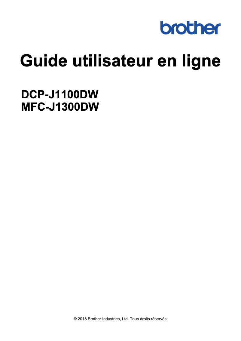 Page 1 de la notice Manuel utilisateur Brother DCP-J1100DW