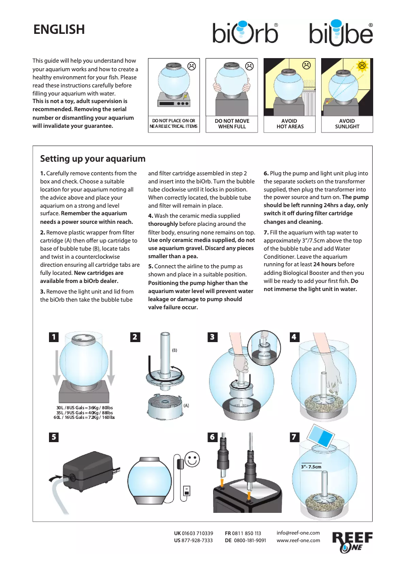 Page 1 de la notice Manuel utilisateur Reef One biOrb