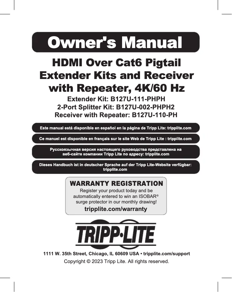 Page 1 de la notice Manuel utilisateur Tripp Lite B127U-002-PHPH2