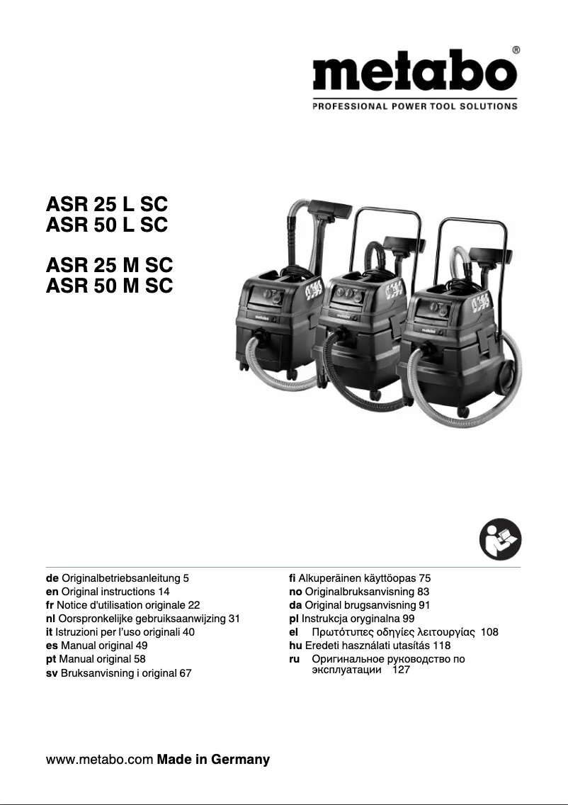Página 1 del manual Manual de usuario Metabo ASR 25 L SC