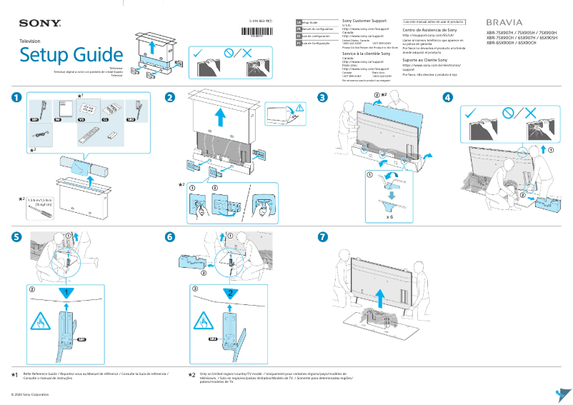 Page n°1 - Guide d'installation Sony Bravia XBR-75X900H