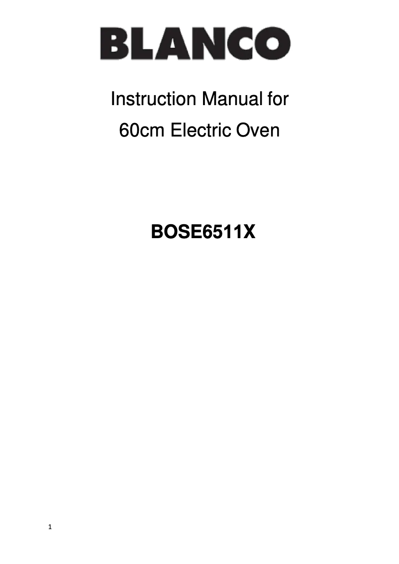 Page 1 de la notice Manuel utilisateur BLANCO BOSE6511X