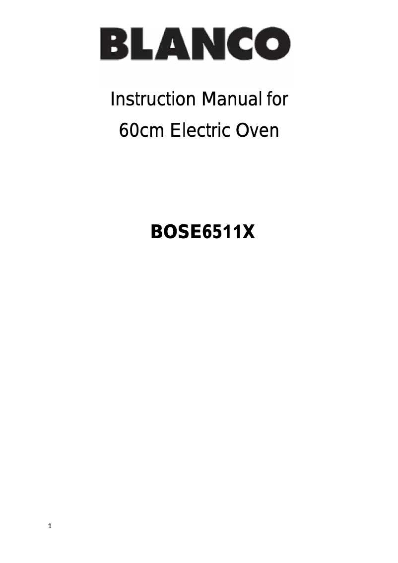 Page n°1 - Manuel utilisateur BLANCO BOSE6511X