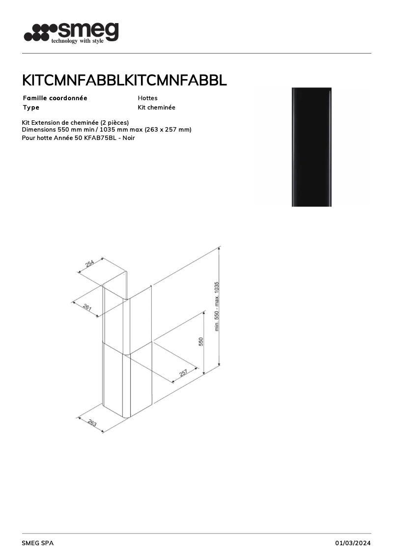 Image de la première page du manuel de l'appareil KITCMNFABBL