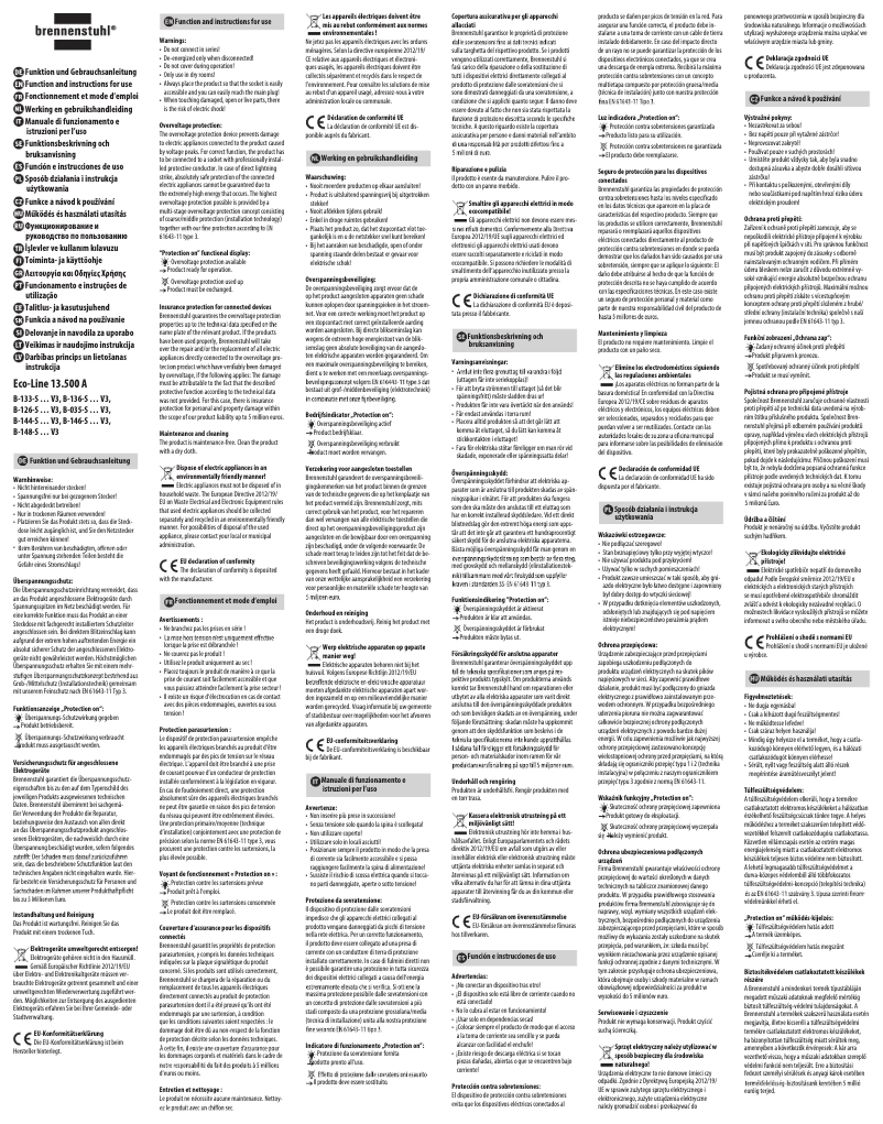 Page 1 de la notice Manuel utilisateur Brennenstuhl Eco-Line 13.500A