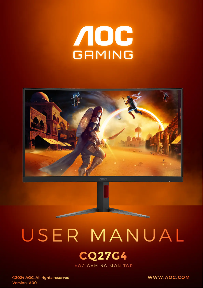 Page n°1 - Manuel utilisateur AOC CQ27G4