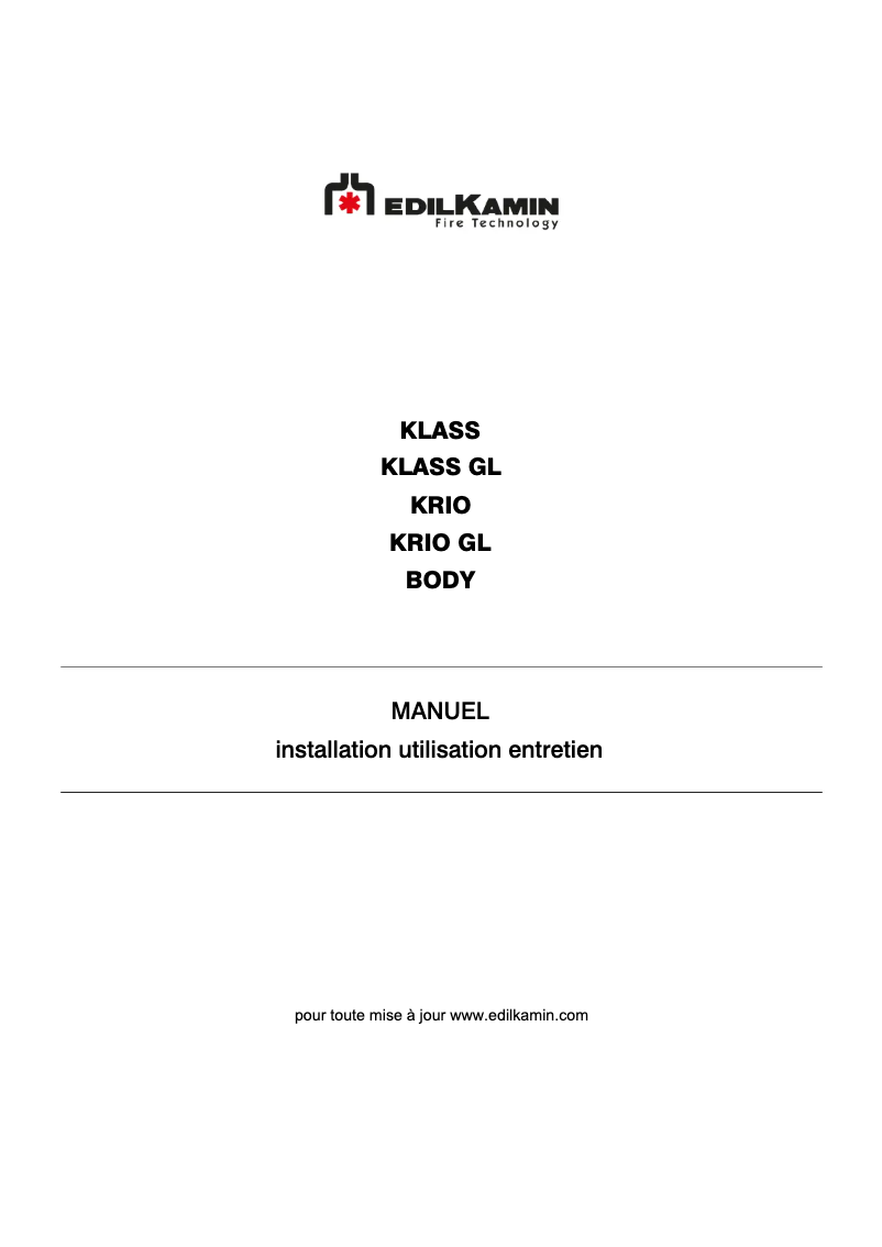 Page n°1 - Manuel utilisateur Edilkamin KRIO GL