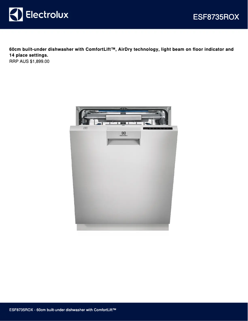 Imagen de la primera página del manual del dispositivo ESF8735ROX