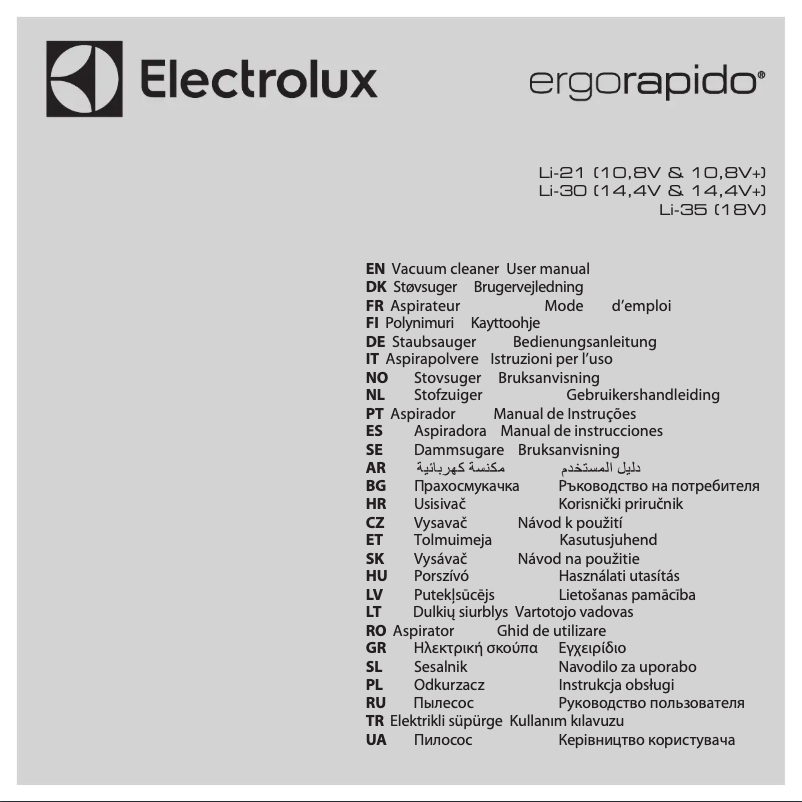 Page n°1 - Manuel utilisateur Electrolux ZB3014G