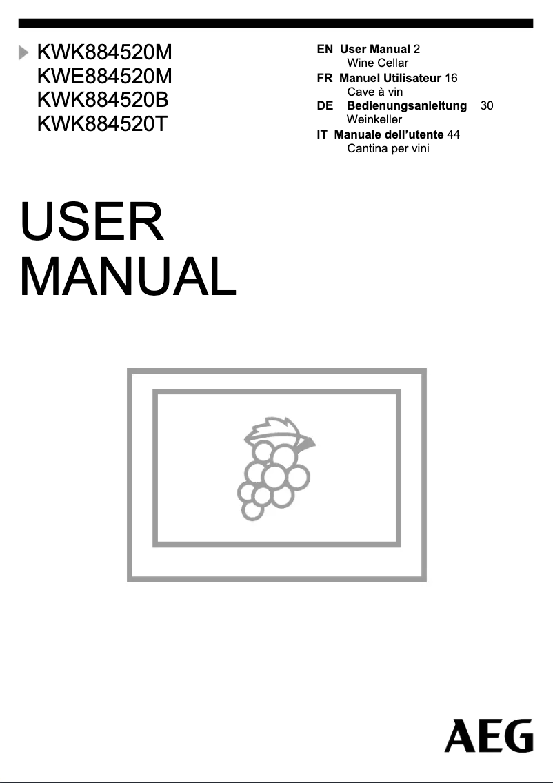 Page n°1 - Manuel utilisateur AEG KWK884520M