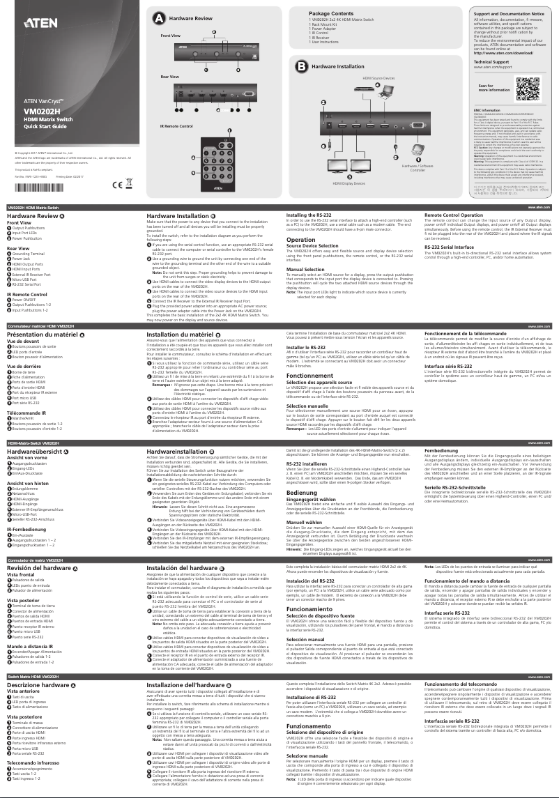 Page 1 de la notice Manuel utilisateur ATen VM0202H