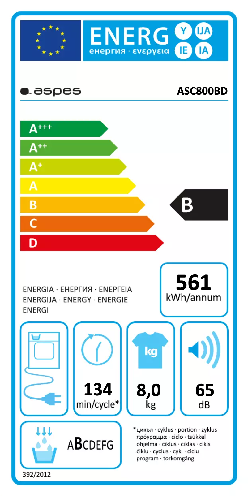 Image de la première page du manuel de l'appareil ASC800BD