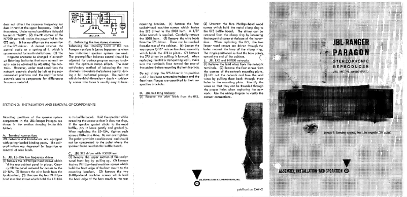 Image de la première page du manuel de l'appareil Paragon D44000WX