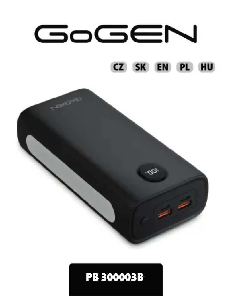 Página 1 del manual Manual de usuario GoGen PB300003B