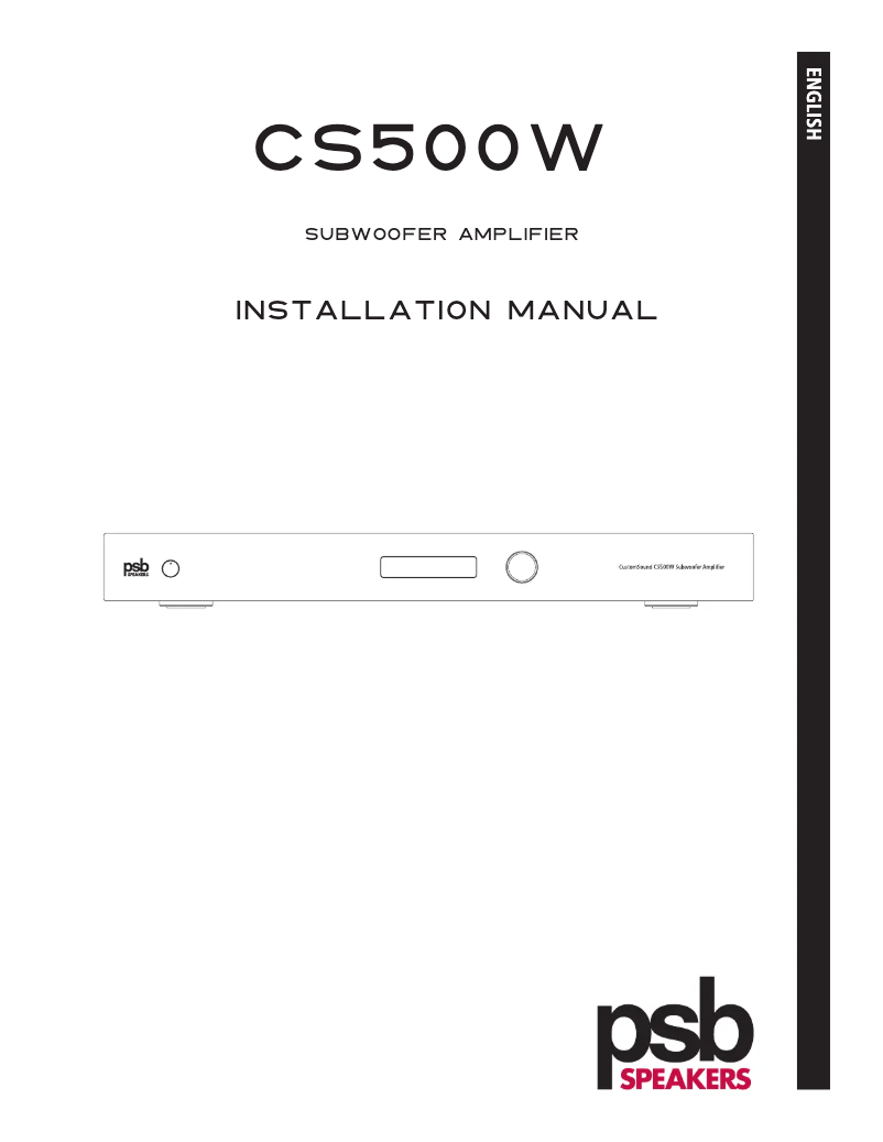 Page 1 de la notice Manuel utilisateur PSB CS500W
