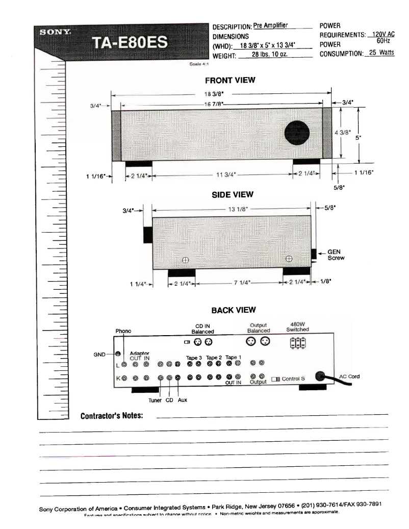 Page n°1 - Guide d'installation Sony TA-E80ES