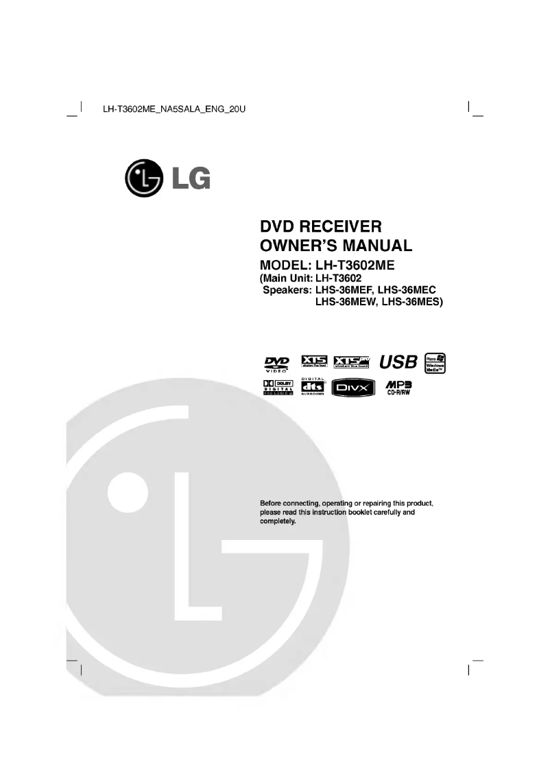 Page n°1 - Manuel utilisateur LG LH-T3602ME