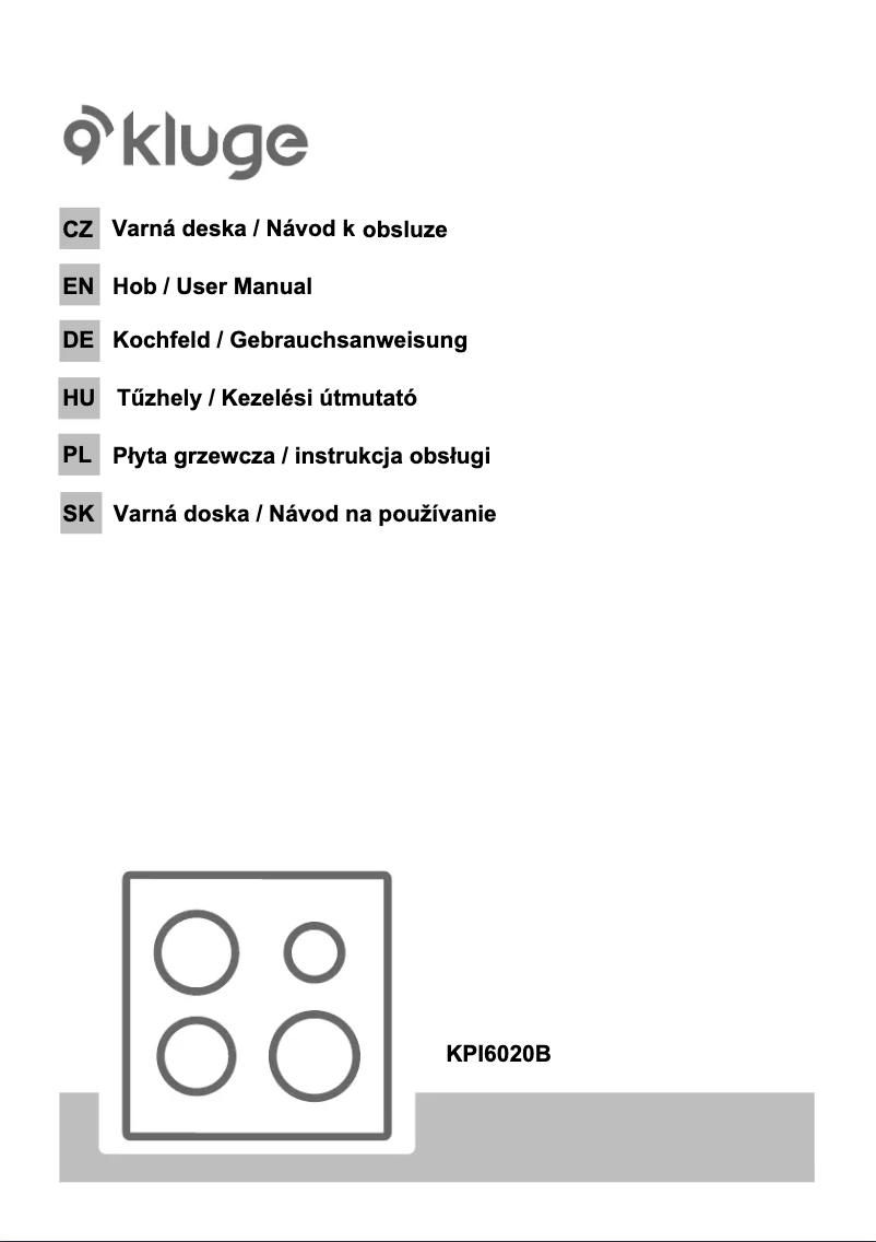 Page n°1 - Manuel utilisateur Kluge KPI6020B