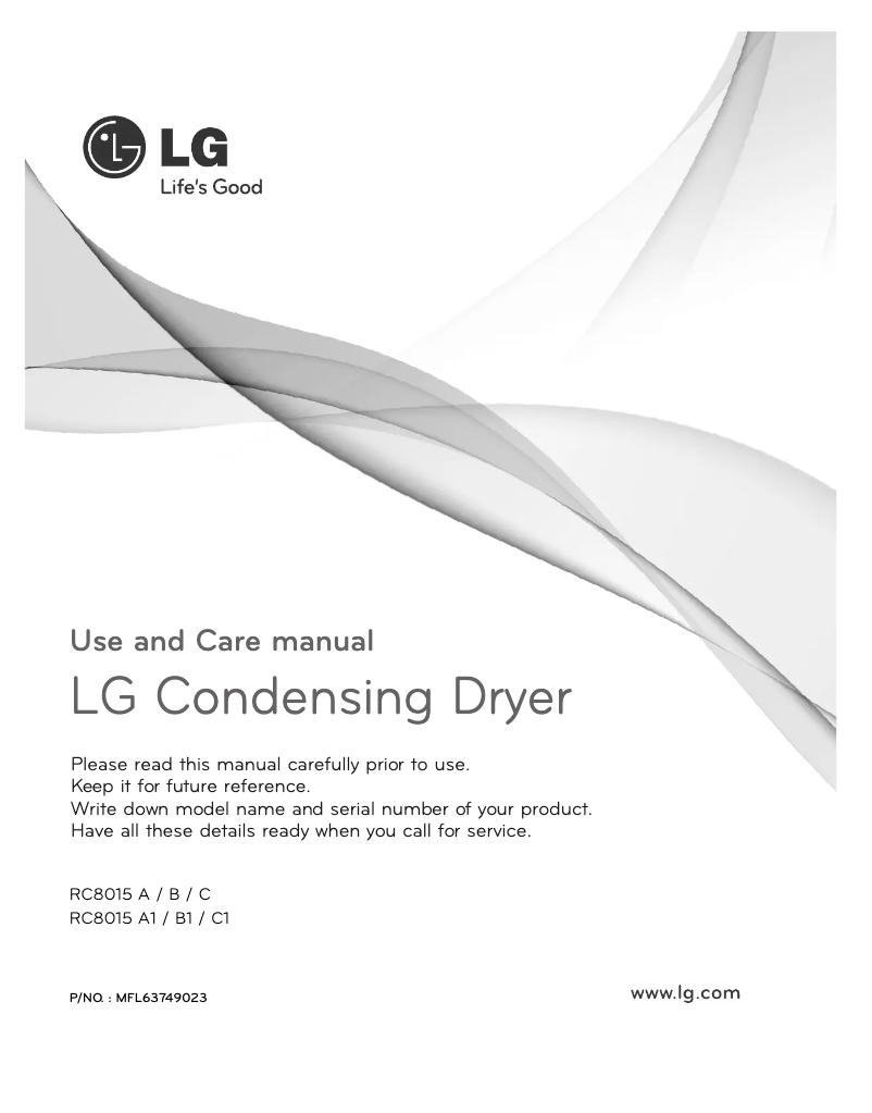 Page n°1 - Manuel utilisateur LG RC8015A