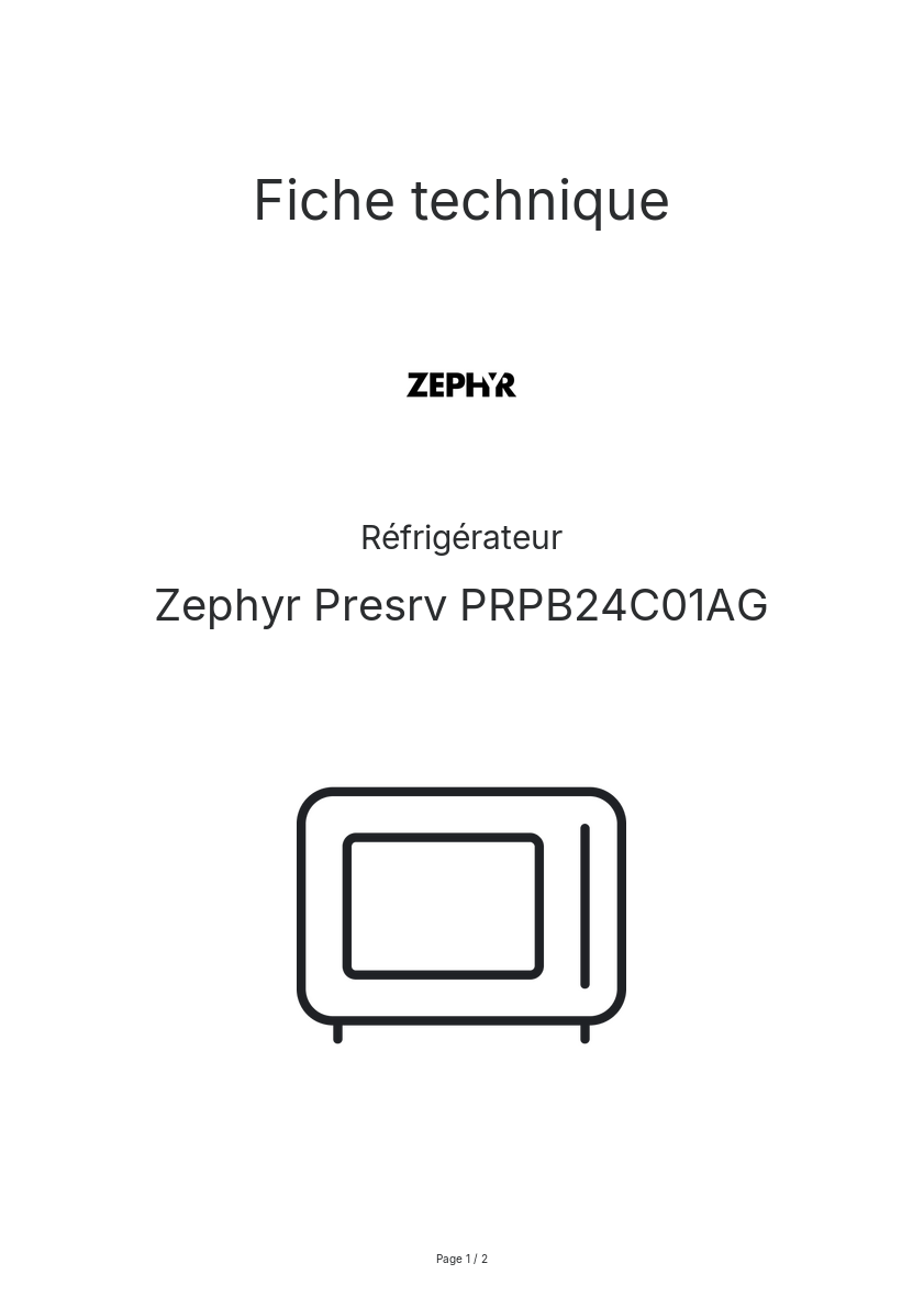 Image de la première page du manuel de l'appareil Presrv PRPB24C01AG