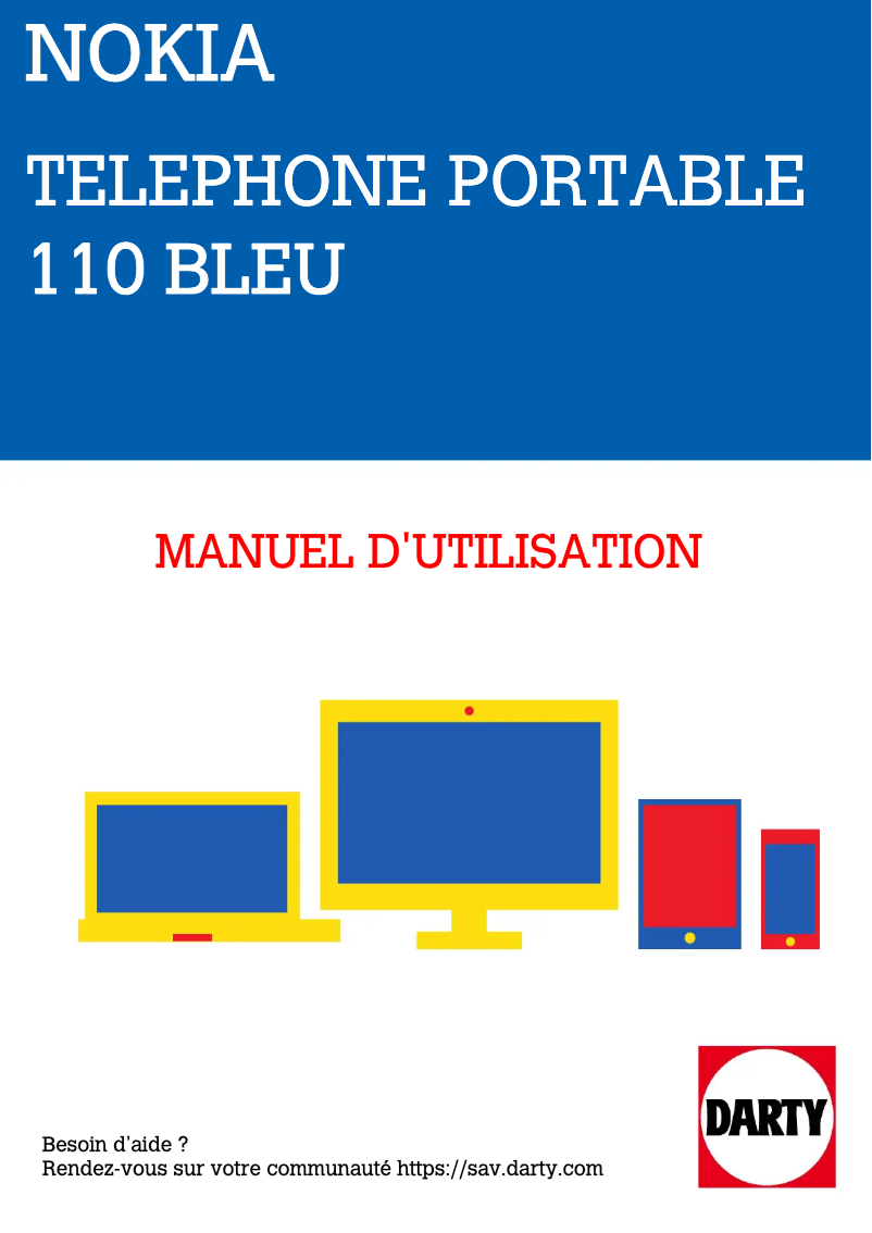Page 1 de la notice Manuel utilisateur Nokia 110