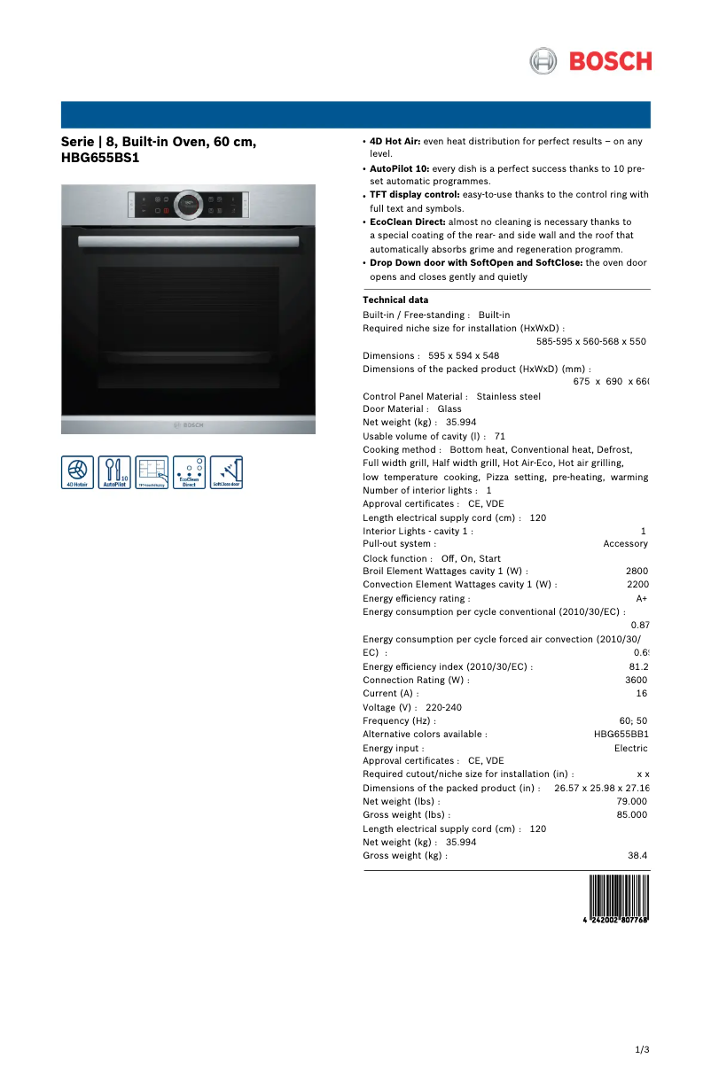 Image de la première page du manuel de l'appareil HBG655BS1