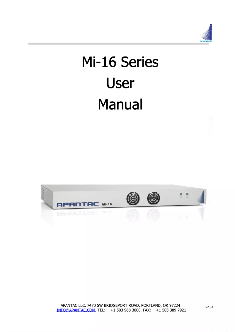 Page n°1 - Manuel utilisateur Apantac Mi-16+