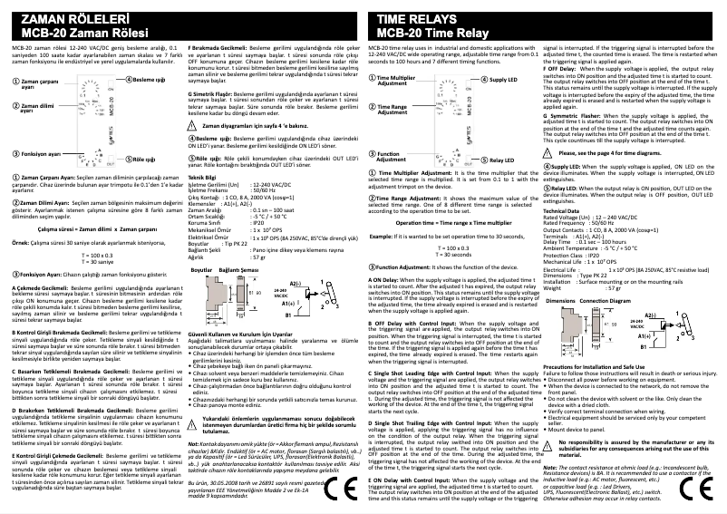 Page n°1 - Guide de démarrage rapide ENTES MCB-20