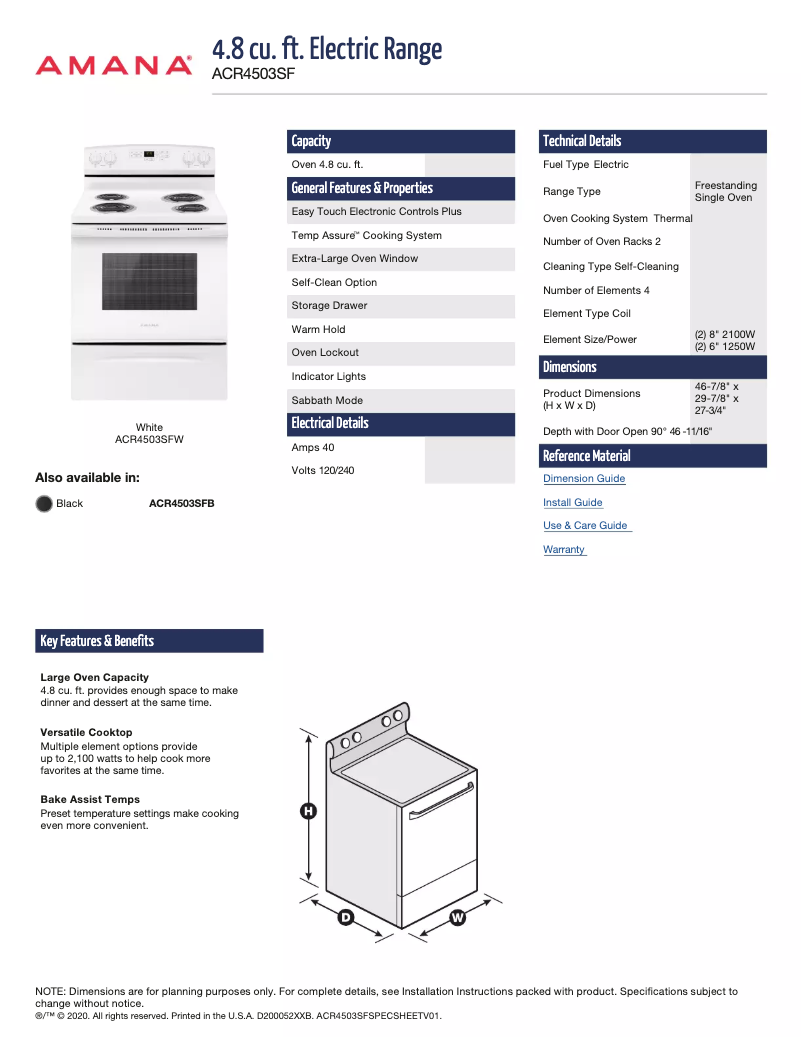Image de la première page du manuel de l'appareil ACR4503SFW