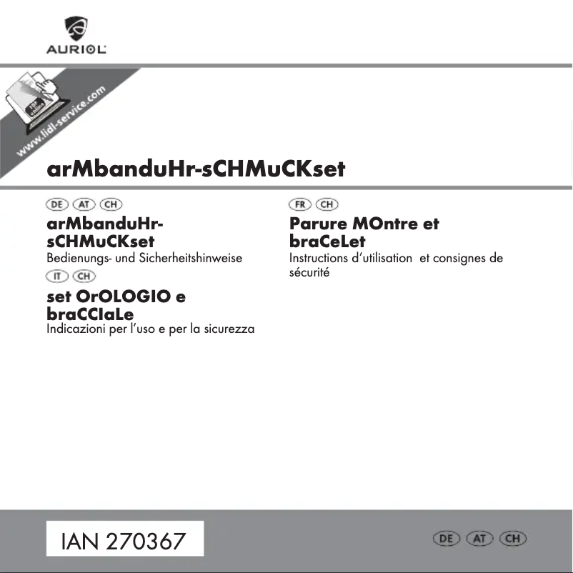 Page 1 de la notice Manuel utilisateur Auriol HG00079B