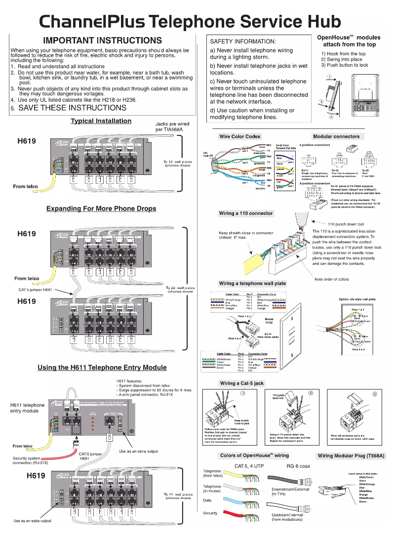 Page 1 de la notice Manuel utilisateur Nortek H619