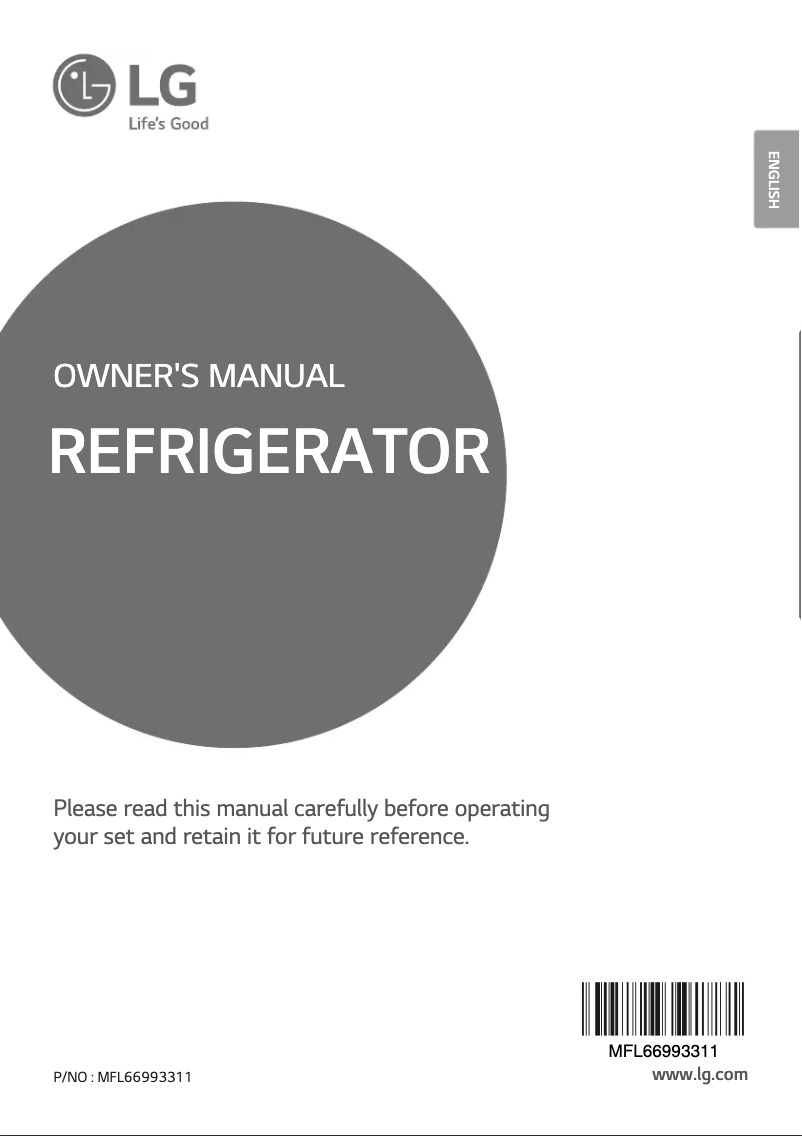 Page 1 de la notice Manuel utilisateur LG GL-B201ASDB