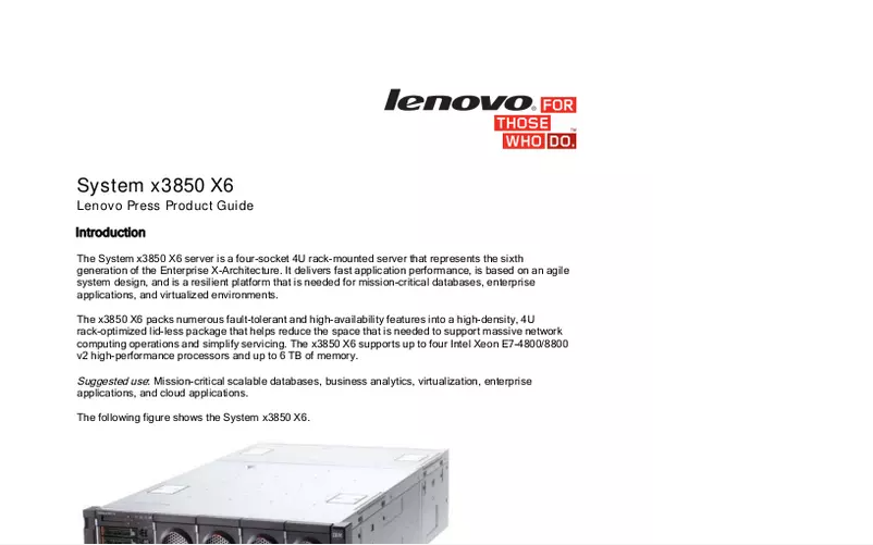 Page 1 de la notice Manuel utilisateur Lenovo System x3950 X6