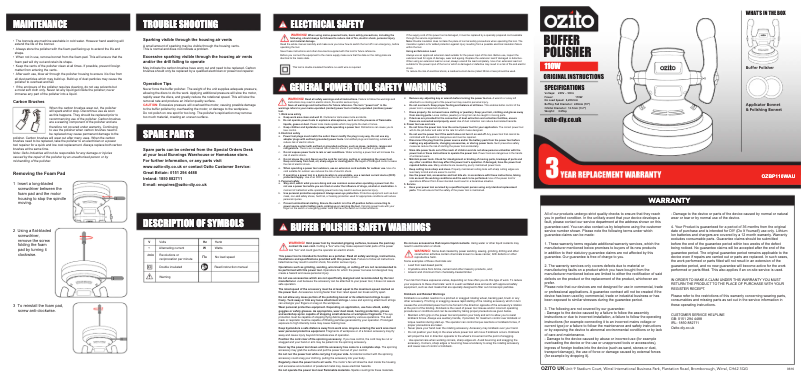 Página 1 del manual Manual de usuario Ozito OZBP110WAU