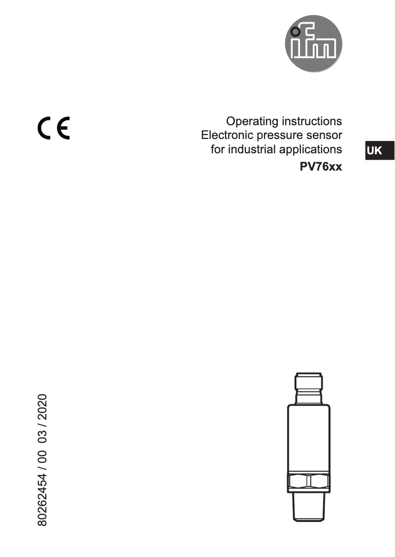 Page n°1 - Manuel utilisateur IFM PV7602
